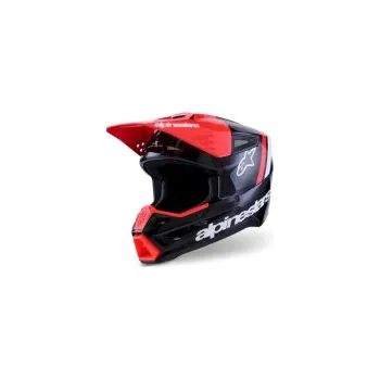 Helma na motorku Mx Helma Alpinestars SM3 Radium Helmet Black Red Fluo White Glossy 26, Velikost XS (53-54cm)