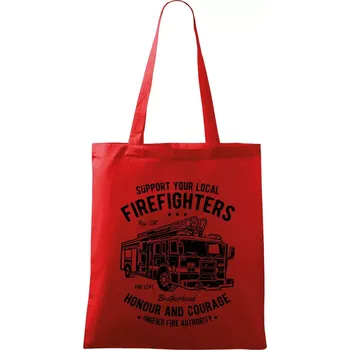 Nákupní taška Fire Fighters Truck - Taška bavlněná - 42 x 38 cm ( Červená )