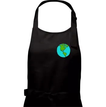 Kuchyňská zástěra Planeta na prsu - Amerika - Dámská zástěra na vaření - Univerzální velikost ( Černá )