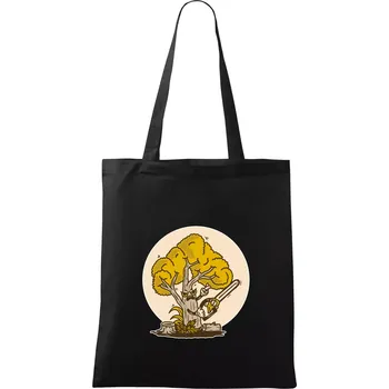 Nákupní taška Strom dřevorubec - Taška bavlněná - 42 x 38 cm ( Černá )