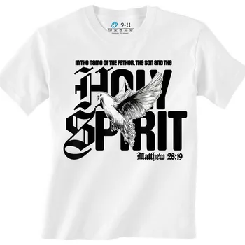Chlapecké tričko Dětské tričko Ve jménu Otce, Syna i Ducha Svatého (Barva: Bílá)