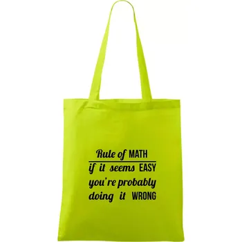 Rule of math - Taška bavlněná - 42 x 38 cm ( Limetková )