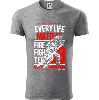 Pánské tričko Every Life Matters - Viper FIT - Pánské zůžené tričko - L ( Tmavě šedý melír )