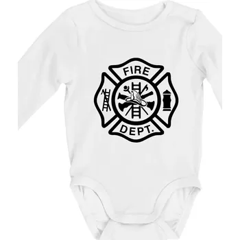 Kojenecký body Fire dept. logo - Body kojenecké s dlouhým rukávem - Dlouhý r. do 3 měs ( Bílá )