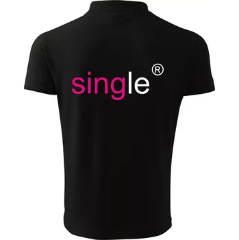 Pánská košile Single nápis copyright - Polokošile pánská Pique Polo 203 - 5XL ( Černá )
