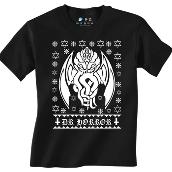 Chlapecké tričko Dětské tričko Dr. Horror Vánoční Cthulhu (Velikost: 12-13, Barva: Černá)