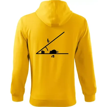 Pánská mikina Matematická myš - Mikina s kapucí na zip trendy zipper - M ( Žlutá )