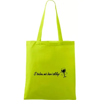 S tebou mě baví sklep - Taška bavlněná - 42 x 38 cm ( Limetková )
