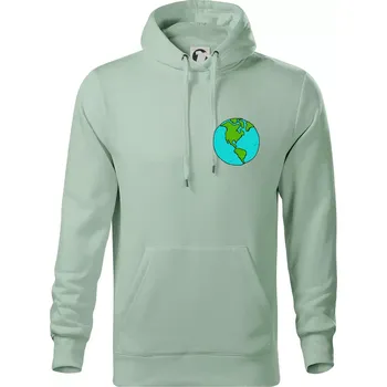 Pánská mikina Planeta na prsu - Amerika - Mikina pánská Cape s kapucí - 5XL ( Sage )