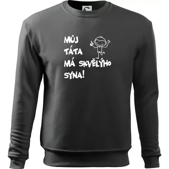 Můj táta má skvělýho syna - Mikina Essential dětská - 158 cm/12 let ( Tmavá břidlice (šedá se zeleným nádechem) )