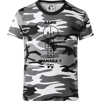 Chlapecké oblečení Dáme panáka? - Dětské maskáčové triko - 146 cm/10 let ( Šedý maskáč )