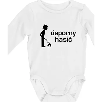 Úsporný hasič - Body kojenecké s dlouhým rukávem - Dlouhý r. 3-6 měs ( Bílá )