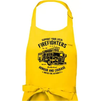 Kuchyňská zástěra Fire Fighters Truck - Dámská zástěra na vaření - Univerzální velikost ( Žlutá )