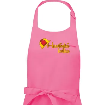 Kuchyňská zástěra Hasičská holka - helma - Dámská zástěra na vaření - Univerzální velikost ( Růžová )