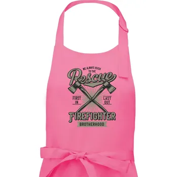 Kuchyňská zástěra Rescue Firefighter - Pánská zástěra na vaření - Univerzální velikost ( Růžová )