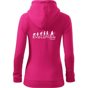 Dámská mikina Evolution Hasič - Dámská mikina trendy zipper s kapucí - XL ( Purpurová )