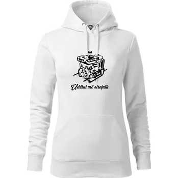 Dámská mikina Udělal mě strojník - Mikina dámská Cape s kapucí - L ( Bílá )