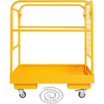 Plošinový vozík SucceBuy Pracovní plošina Koš Skládací 920x920x1090MM Max. nosnost 544KG