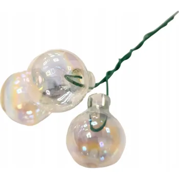 Vánoční dekorace SKLENĚNÉ VÁNOČNÍ BAŇKY VÁNOČNÍ KOULE S DRÁTEM 2 cm 3ks průhledné