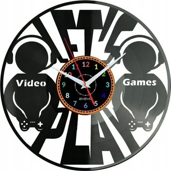 Hodiny Nástěnné hodiny s motivem videohry - vinylová deska, moderní dekorace U