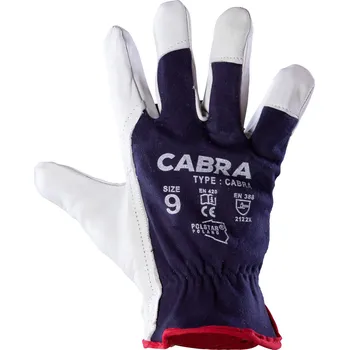 Pracovní rukavice Pracovní rukavice CABRA, zesílené kůží, velikost 9-L 1 pár