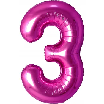 Balónek Fóliový balónek Číslice 3 fuchsiová 100 cm (40')