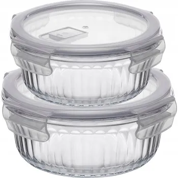 Dóza na potraviny OBĚDOVÝ BOX SADA SKLENĚNÝCH ŽÁRUVZDORNÝCH A VZDUCHOTĚSNÝCH NÁDOB NA POTRAVINY 2 KS
