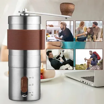 Mlýnek na kávu RUČNÍ MLÝNEK NA KÁVU, KOŘENÍ A PEPŘ S NASTAVITELNOU HRUBOSTÍ MLETÍ