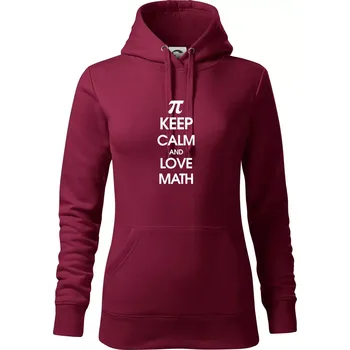 Dámská mikina Keep calm and love math - Mikina dámská Cape s kapucí - 2XL ( Garnet )