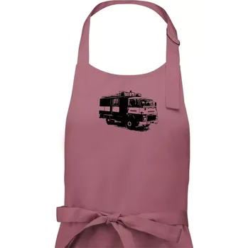 Kuchyňská zástěra Hasičské auto Hasiči - Pánská zástěra na vaření - Univerzální velikost ( Starorůžová )