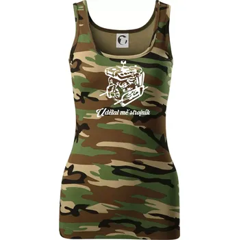 Dámské tričko Udělal mě strojník - Dámské Maskáčové tílko - L ( Hnědý maskáč )