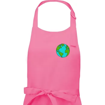 Kuchyňská zástěra Planeta na prsu - Amerika a Afrika - Pánská zástěra na vaření - Univerzální velikost ( Růžová )