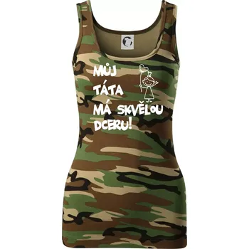 Dámské tričko Můj táta má skvělou dceru - Dámské Maskáčové tílko - M ( Hnědý maskáč )