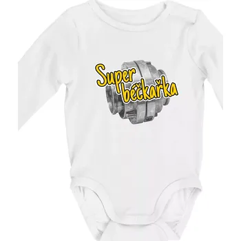 Kojenecký body Super béčkařka - Body kojenecké s dlouhým rukávem - Dlouhý r. do 3 měs ( Bílá )