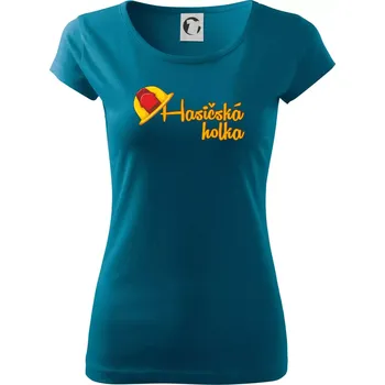 Dámské oblečení Hasičská holka - helma - Dámské triko Pure - XS ( Petrolejová )
