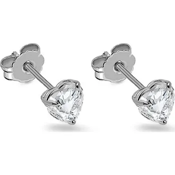 Náušnice Zirkonové náušnice srdíčka v bílém zlatě, 14K IZ20386A + dárkové balení LUXUS zdarma