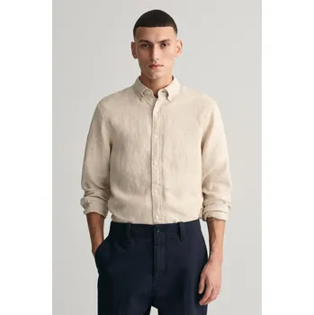 Pánská košile KOŠILE GANT SLIM LINEN SHIRT DRY SAND