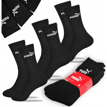 Pánské ponožky Puma ponožky dlouhé bavlněné 3 páry černé Basic 94711004 velikost 35/38