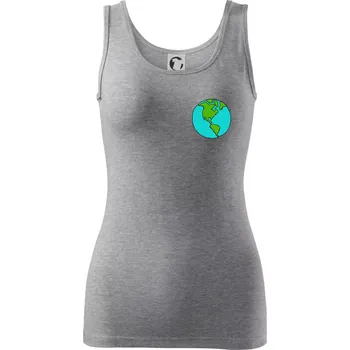Dámské tričko Planeta na prsu - Amerika - Dámské tílko - S ( Tmavě šedý melír )