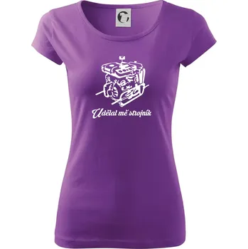 Dámské tričko Udělal mě strojník - Dámské triko Pure - 2XL ( Fialová )
