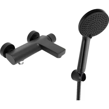 Vodovodní baterie SAT Vanová baterie SAT Evolution s vanovým setem 150 mm černá matná SATBSEVO222CSET1 SATBSEVO222CSET1