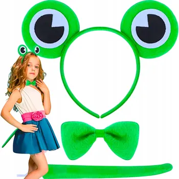 Karnevalový kostým KOSTÝM PRO DÍVKU 3v1 ŽABKA ČELENKA MUCHA PŘEVLEK NA PLES NA PÁRTY