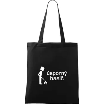 Nákupní taška Úsporný hasič - Taška bavlněná - 42 x 38 cm ( Černá )