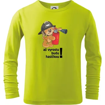 Dětská móda Až vyrostu budu hasičkou - Triko dětské Long Sleeve - 158 cm/12 let ( Limetková )