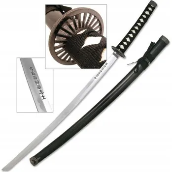 Replika zbraně MEČ KATANA PRAVÝ SAMURAJSKÝ MEČ OCEL S POUZDREM + stojan SW-68B