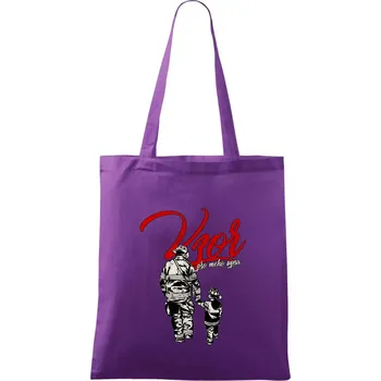 Hasič vzor pro mého syna - Taška bavlněná - 42 x 38 cm ( Fialová )