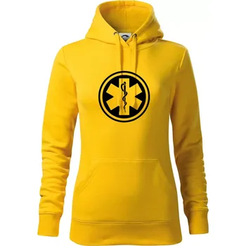 Dámská mikina Rescue logo samostatné kulaté - Mikina dámská Cape s kapucí - XS ( Žlutá )