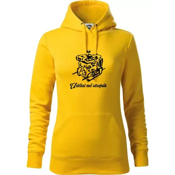 Dámská mikina Udělal mě strojník - Mikina dámská Cape s kapucí - S ( Žlutá )