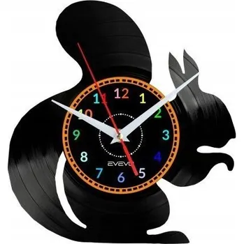 Hodiny VEVERKA NÁSTĚNNÉ HODINY DEKORATIVNÍ MODERNÍ VINYLOVÁ DESKA VINYL JAKO DÁREK