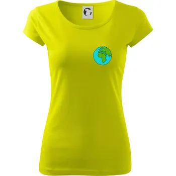 Planeta na prsu - Afrika a Evropa - Dámské triko Pure - XS ( Limetková )